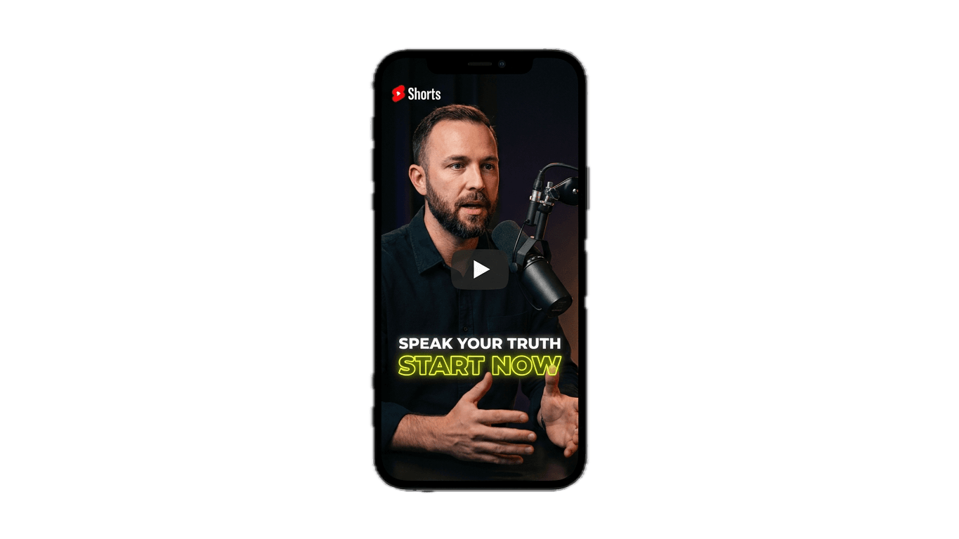 Podcast clip repurposed as a YouTube Short on mobile